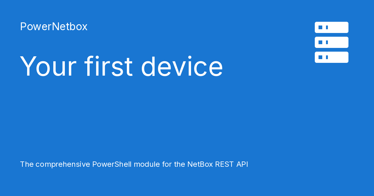 Your first device - PowerNetbox
