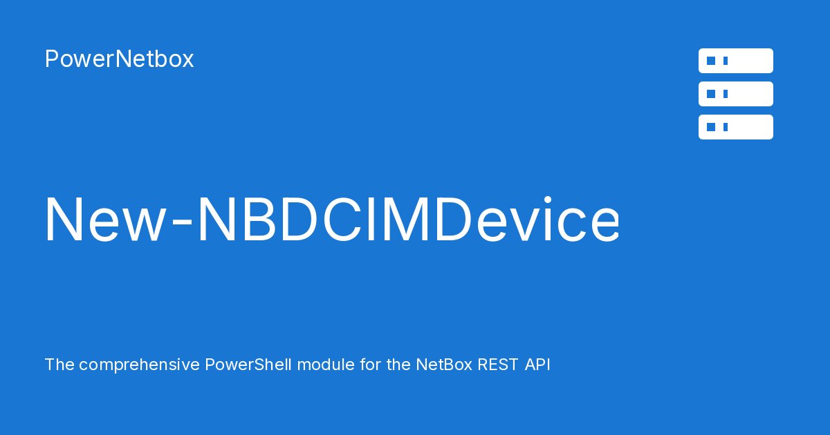 New-NBDCIMDeviceRole - PowerNetbox
